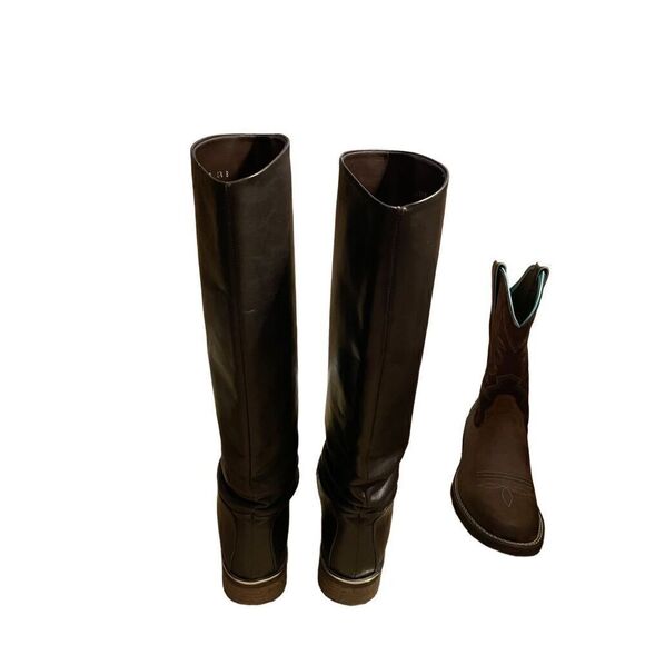 Angela Falconi  Women's Size 6.5  B Dark Brown Leather Classic Riding Boots - Picture 2 of 5